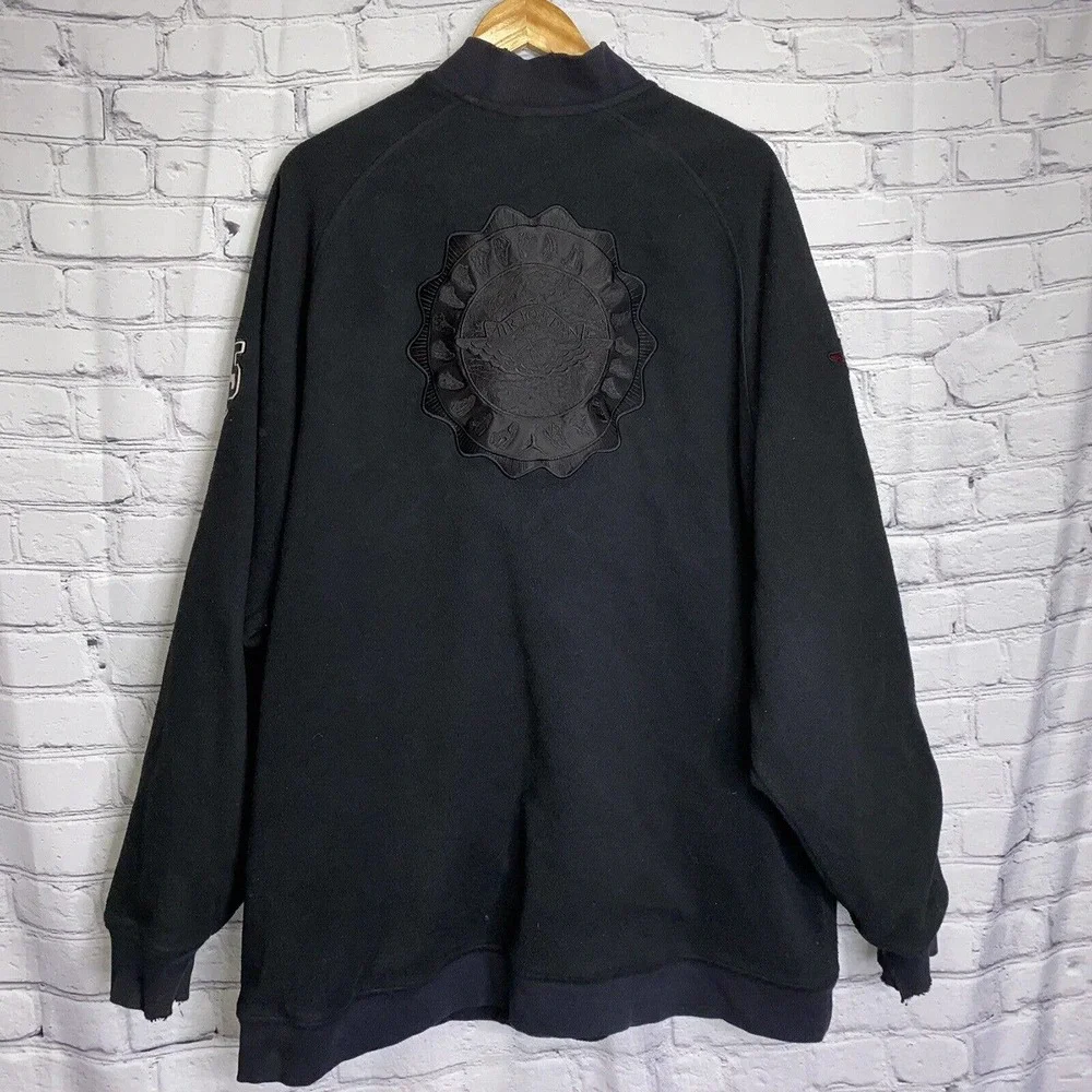 Nike Air Jordan Jumpman Leather Wool Jacket Letterman Varsity Black Red XXL